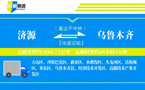 济源到乌鲁木齐物流公司