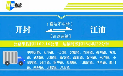 开封到江油物流公司