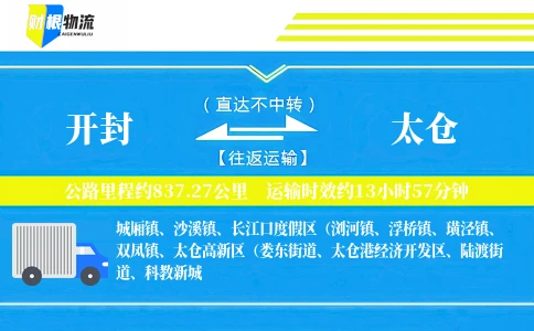 开封到太仓物流公司
