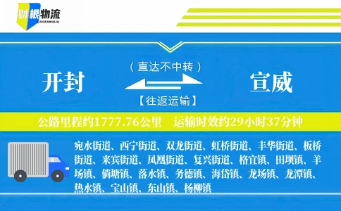 开封到宣威物流公司