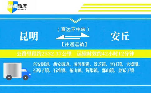 昆明到安丘物流公司