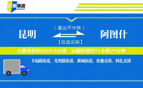 昆明到阿图什物流公司