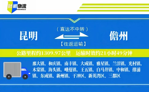 昆明到儋州物流公司