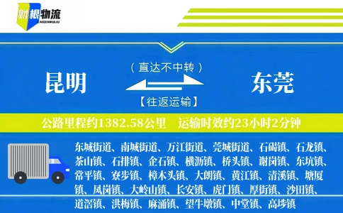 昆明到东莞物流公司