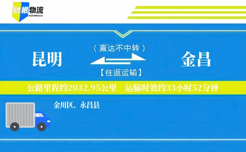 昆明到金昌物流公司