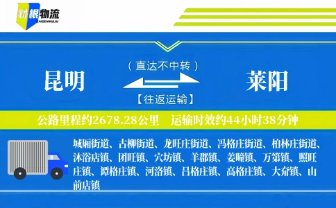 昆明到莱阳物流公司