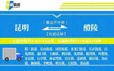 昆明到醴陵物流公司