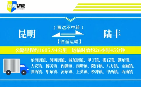 昆明到陆丰物流公司