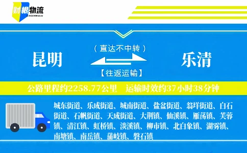 昆明到乐清物流公司
