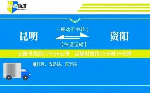 昆明到资阳物流公司