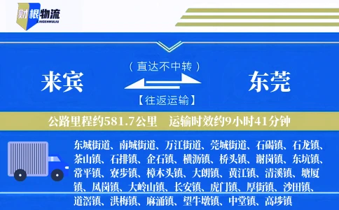 来宾到东莞物流公司