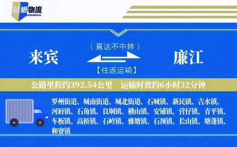 来宾到廉江物流公司