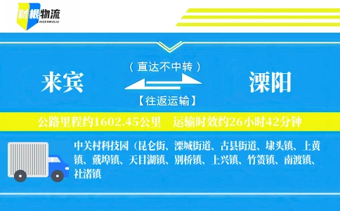 来宾到溧阳物流公司