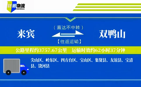 来宾到双鸭山物流公司