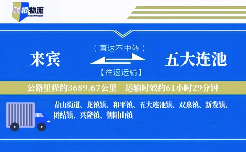 来宾到五大连池物流公司
