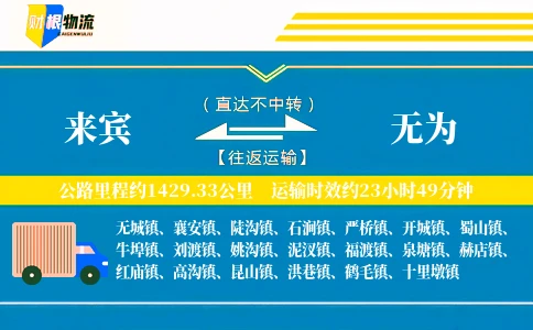 来宾到无为物流公司