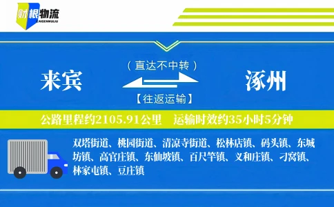 来宾到涿州物流公司