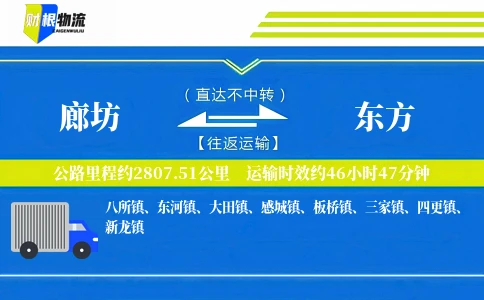 廊坊到东方物流公司