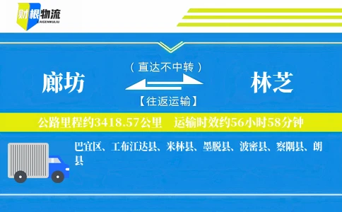 廊坊到林芝物流公司