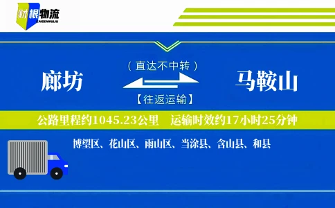 廊坊到马鞍山物流公司