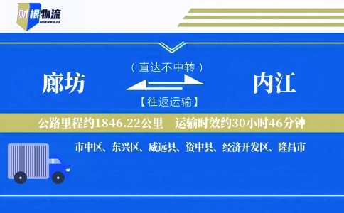 廊坊到内江物流公司