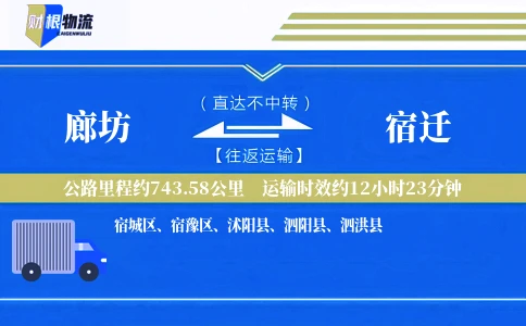 廊坊到宿迁物流公司
