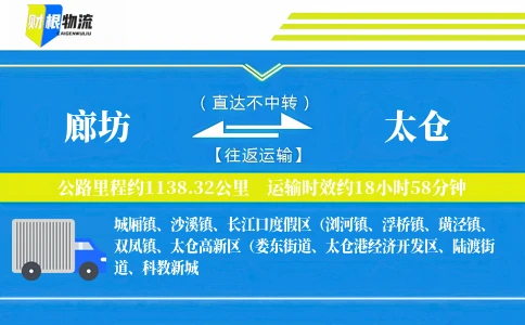 廊坊到太仓物流公司