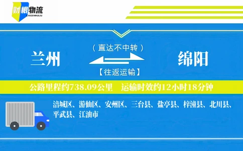 兰州到绵阳物流公司