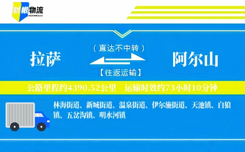 拉萨到阿尔山物流公司