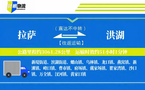 拉萨到洪湖物流公司