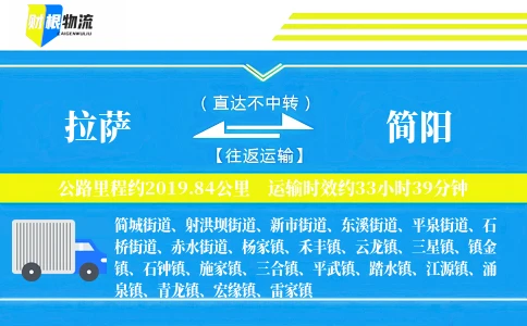 拉萨到简阳物流公司