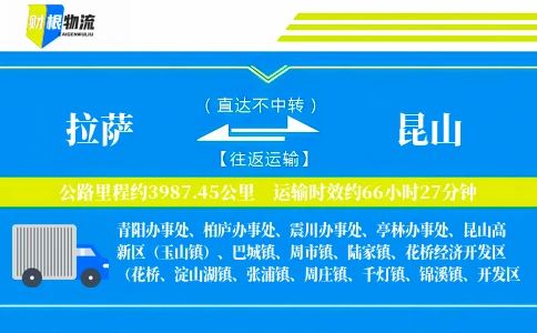 拉萨到昆山物流公司
