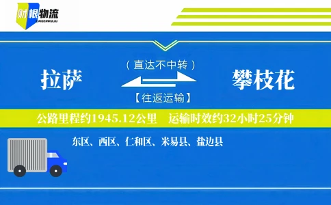 拉萨到攀枝花物流公司