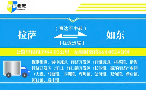 拉萨到如东物流公司