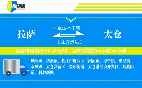 拉萨到太仓物流公司