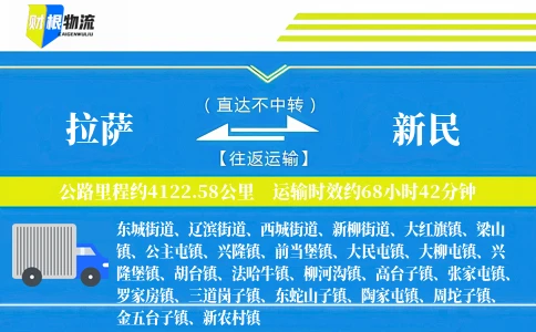 拉萨到新民物流公司