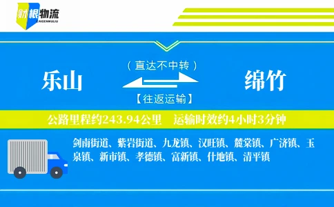 乐山到绵竹物流公司