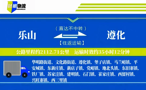 乐山到遵化物流公司
