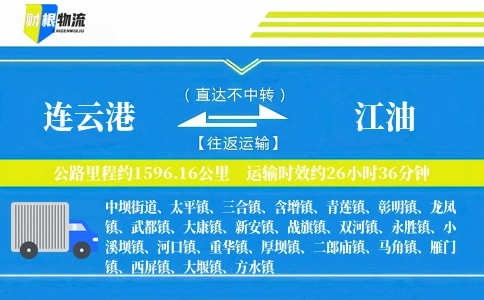 连云港到江油物流公司