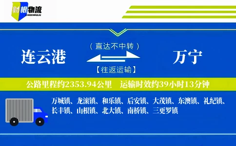连云港到万宁物流公司