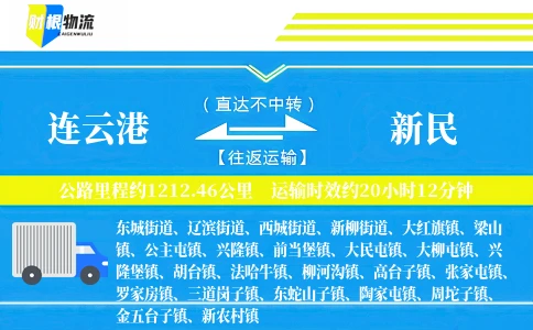 连云港到新民物流公司
