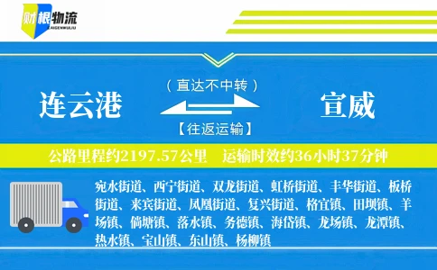 连云港到宣威物流公司