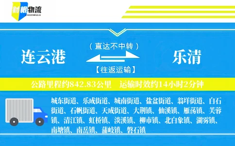 连云港到乐清物流公司