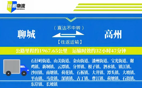 聊城到高州物流公司