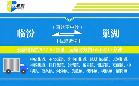 临汾到巢湖物流公司