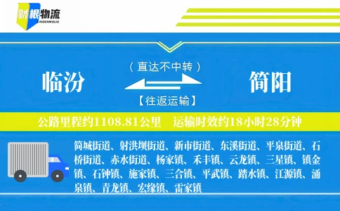 临汾到简阳物流公司