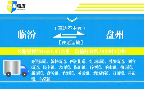临汾到盘州物流公司