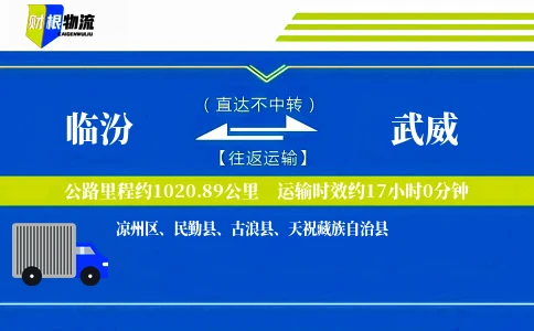 临汾到武威物流公司