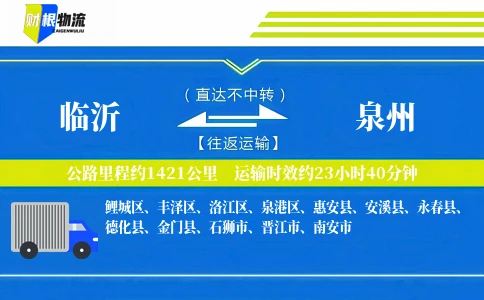临沂到泉州物流公司