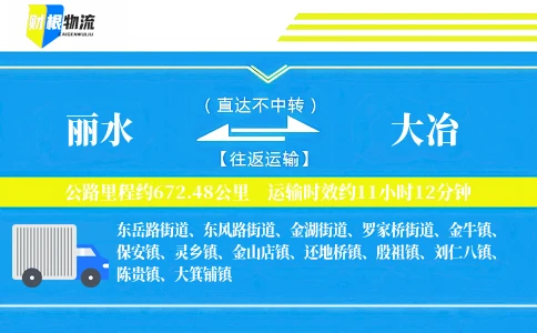 丽水到大冶物流公司